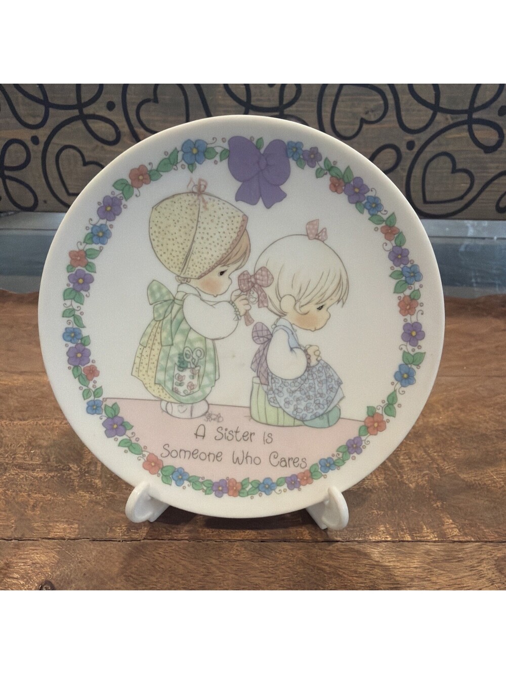 Precious Moments “ A Sister Is Someone Who Cares” 4.5” Plate~ 1992
